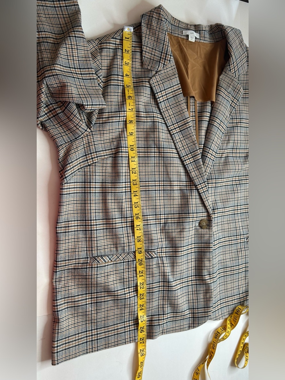 J. Jill Oversized Mendocino Plaid Blazer Autumn Layering Sz XL Lite Academia - Picture 12 of 13